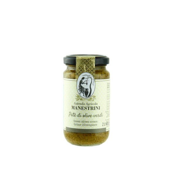 Grüne Olivenpaste "Pate de olive verdi" von Manestrini 180g