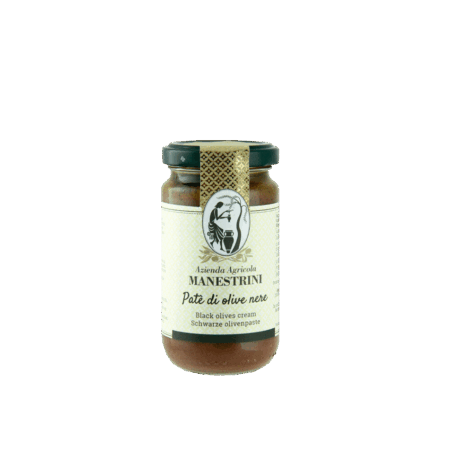 Schwarze Olivenpaste „Pate de olive nere“ von Manestrini 190g