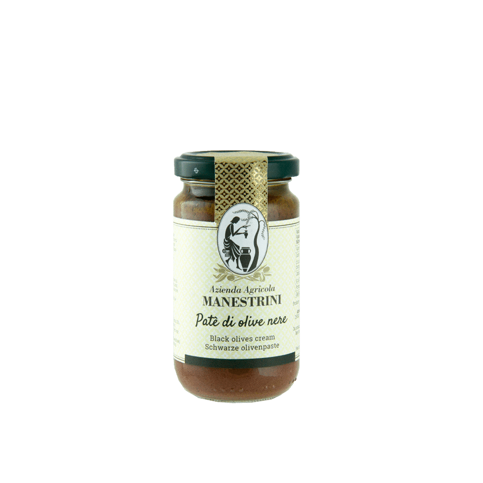 Schwarze Olivenpaste "Pate de olive nere" von Manestrini 190g